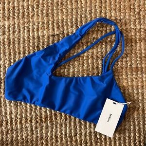 MIKOH Queensland High Neck Shoulder Top in Iris NWT